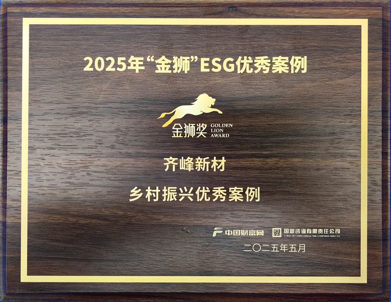 2025年5月9日6966集团新材入选2025“金狮”ESG——村落振兴优良案例